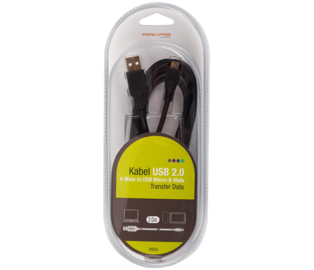 Arkas KABEL USB -  microUSB 3M  ARKAS czarny # - 1457254 - zdjęcie 3